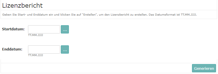 License report creation