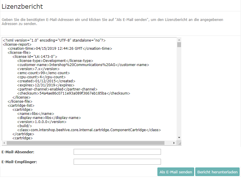 Example - license report