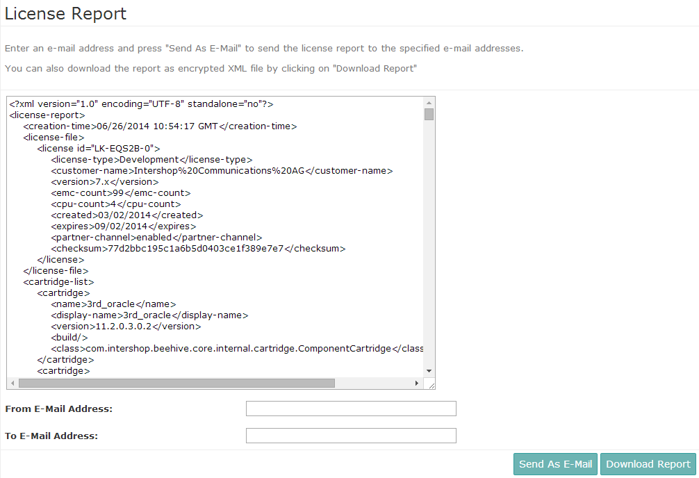 Example - license report