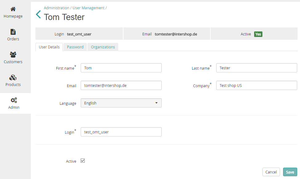 Editing user details